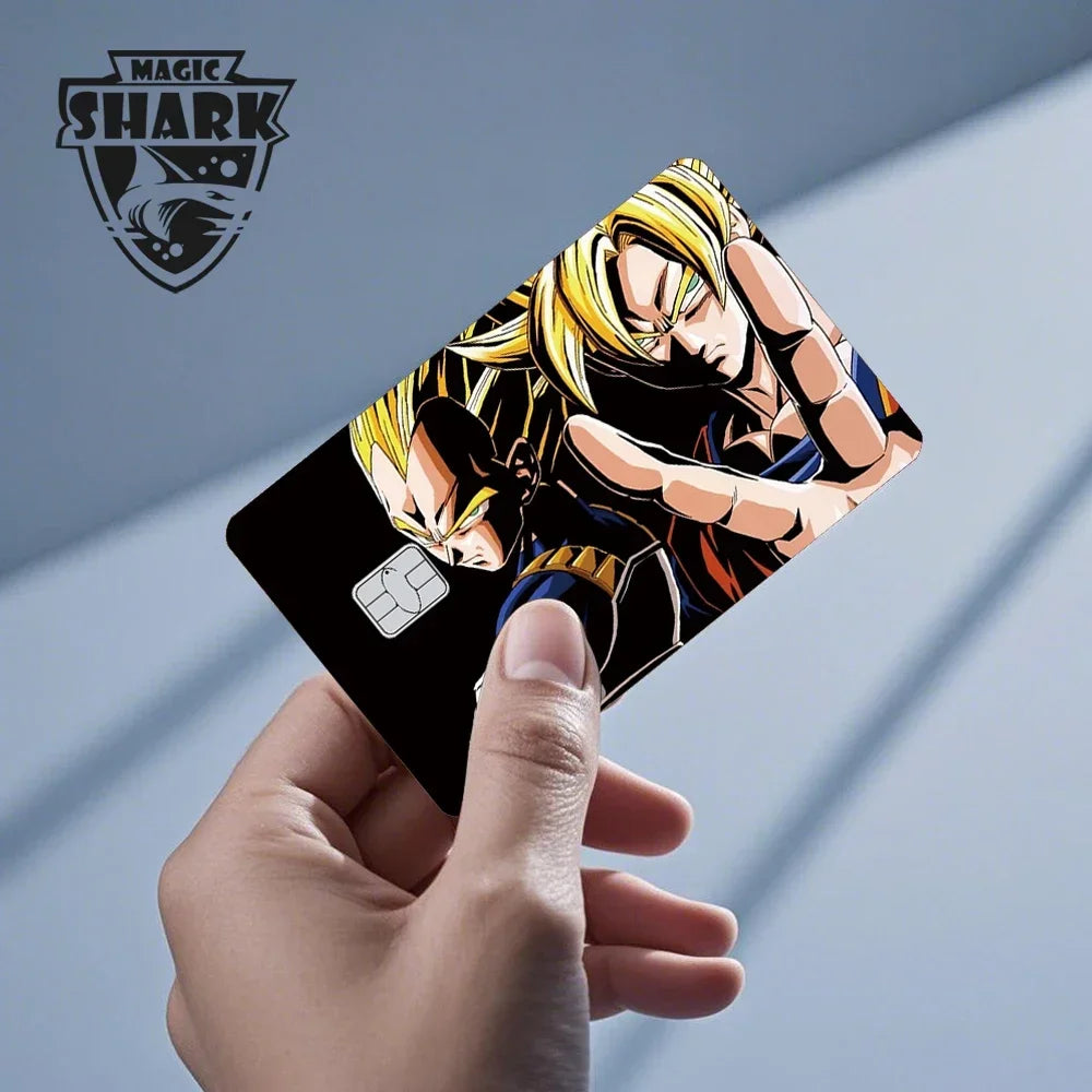 100% New Anime Goku Vegeta Super Saiyan 3M Front Film Skin Sticker Cover for Debit Credit Card