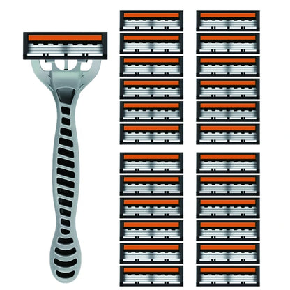 3-Layers Stainless Steel Blade Men Women Manual Safety Razor Hair Removal Shaving Replaceable Shaver Head