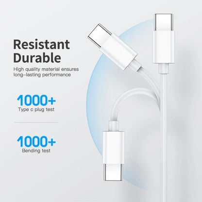 100W USB-C to USB-C Fast Charging PD Cable For iPhone 15 16 17 Pro Max Huawei Mate 60 Xiaomi Samsung Type C to Type C Data Cable