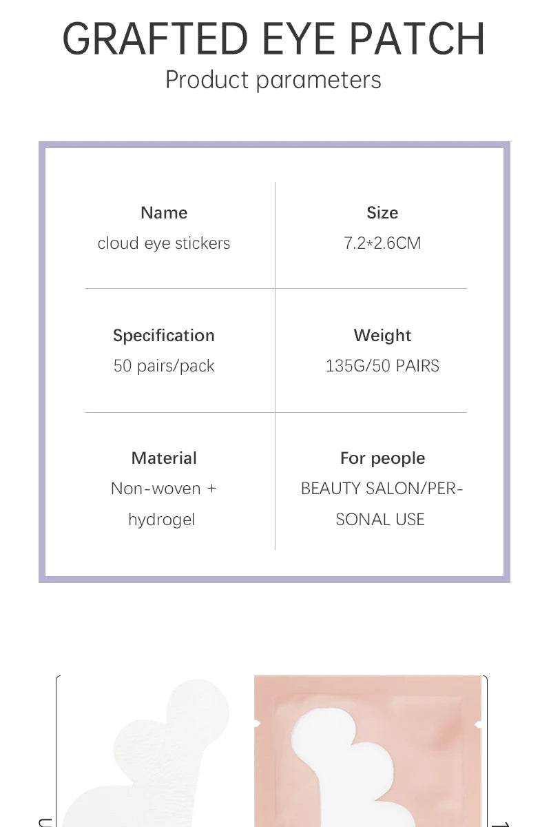 50 Pairs Grafting False Lashes Cloud Shape Paper Eye Gel Patches Under Eye Pads Tips Eyelash Extension  Makeup Tools