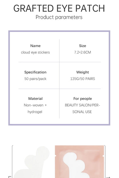50 Pairs Grafting False Lashes Cloud Shape Paper Eye Gel Patches Under Eye Pads Tips Eyelash Extension  Makeup Tools