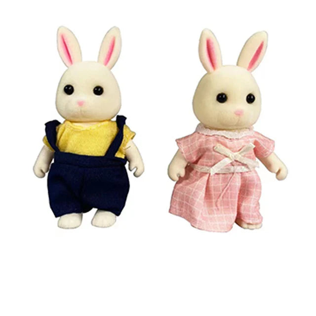 Simulation Forest Rabbit Family DIY Playset Mini Rabbit Bear Figure Toy Dolls Kids Gifts