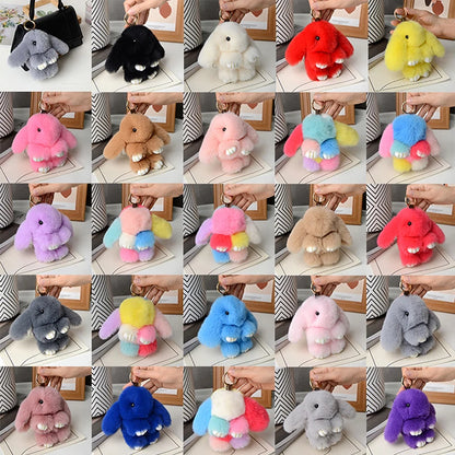 15cm Gifts Rabbit Fur Keychain Women Bag Car Key chain Pendant Decoration Jewelry Bags Hangings Accessories