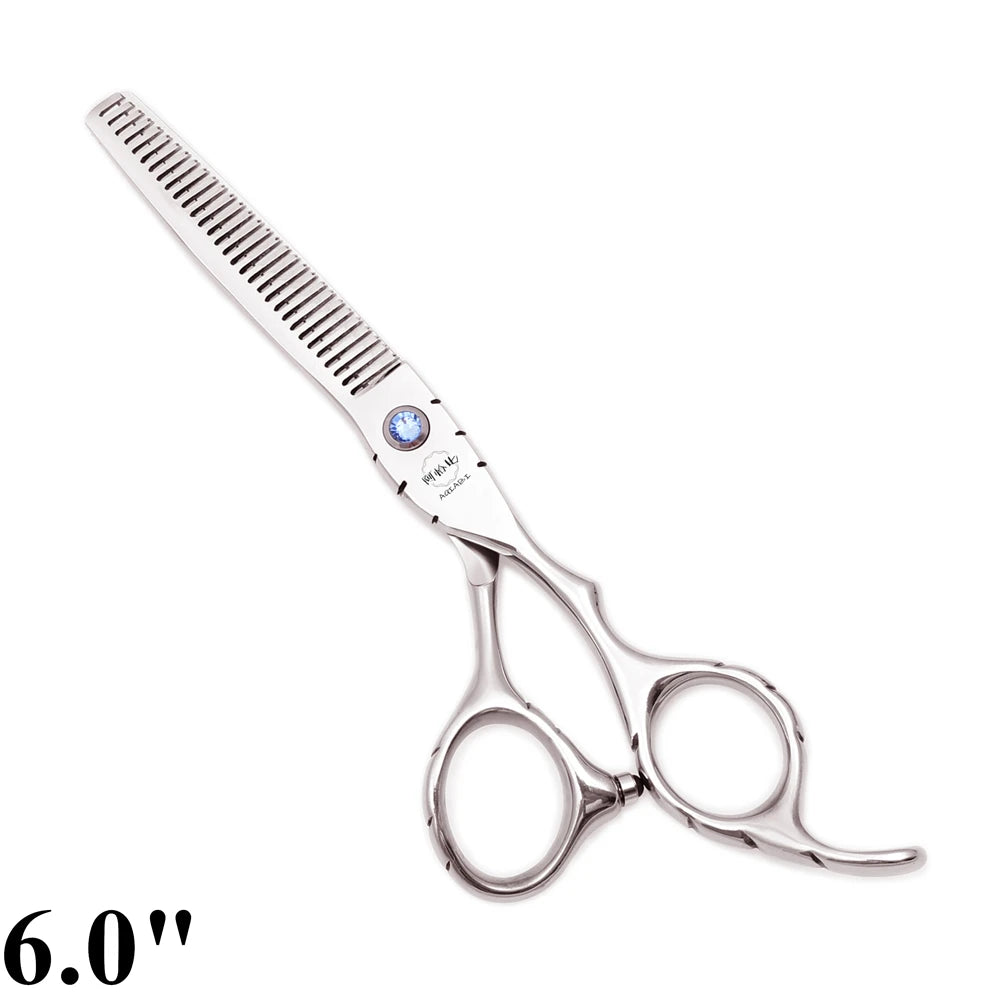 Professional Hairdressing Scissors 5.5" 6" AQIABI Japan Stainless Thinning Scissors Barber Shop Hair Cutting Scissors Red A1010