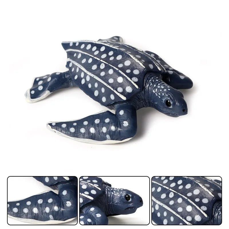 Oenux Ocean Animals  Leatherback Tortoise Turtle Growth Cycle Sea Life Model Figurines Action Figures PVC Education Kid Toy Gift