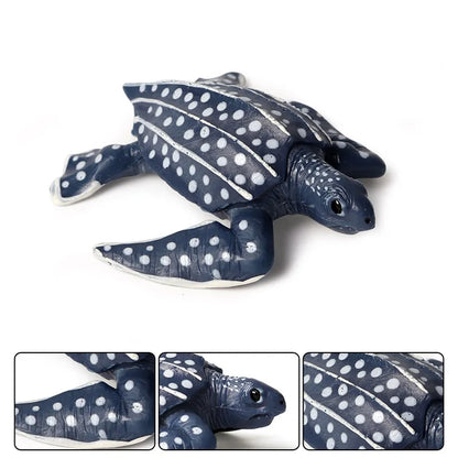 Oenux Ocean Animals  Leatherback Tortoise Turtle Growth Cycle Sea Life Model Figurines Action Figures PVC Education Kid Toy Gift