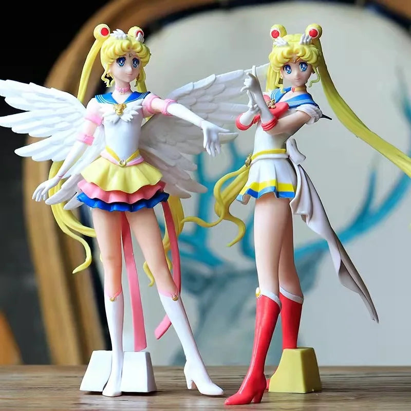 Funny Joy Anime Figures Female Warrior Moon Hare Doll Charm Angel Sailor  Hare Kawaii  PVC Model Cake Decoration Gift For Girls