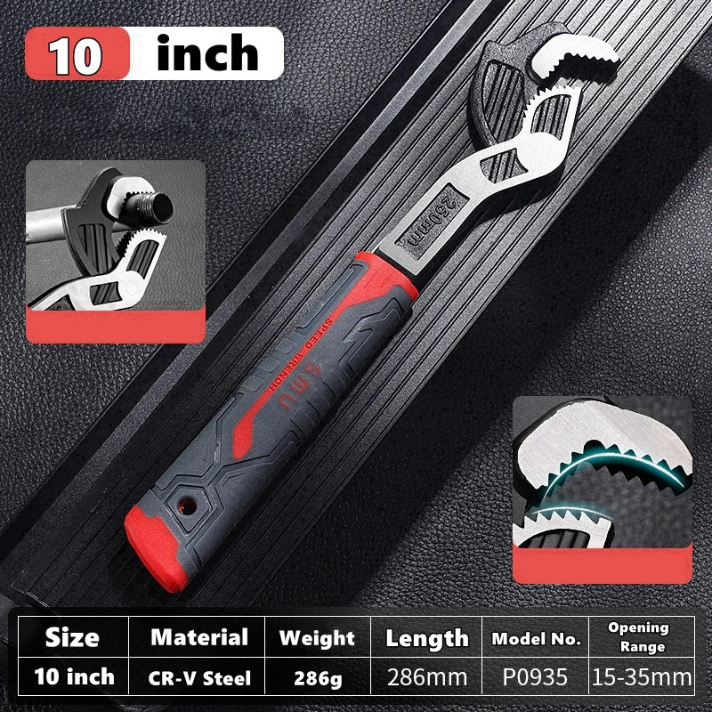 6/8/10/12 Inch Universal Multifunctional Self-Locking Wrench Fast Adjustable Wrench CR-V Bathroom Wrench Plumber Multi Hand Tool