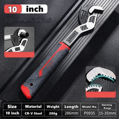 6/8/10/12 Inch Universal Multifunctional Self-Locking Wrench Fast Adjustable Wrench CR-V Bathroom Wrench Plumber Multi Hand Tool