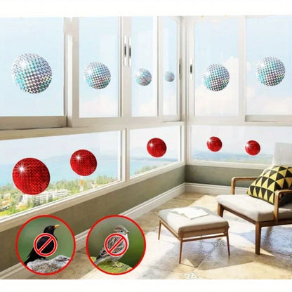 20 pcs Round Paste Type Bird Repellent Tape Reflective Anti Bird Scare Eflective Stick Tape Pigeon Farm Bird Chasing Tools