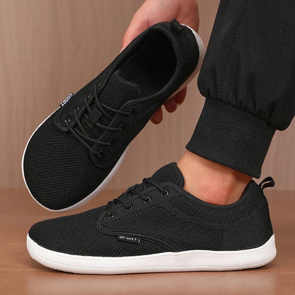 Men's Shoes Sneakers Wide Toe Barefoot Casual Wide Last Fashionable Canvas Black Flat Board Shoes Breathable Mesh Men's Shoes