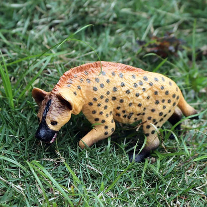 Oenux Classic Wild African Animals Simulation Tiger Hyaenidae Action Figure Figurines PVC Model Education School Kid Toys
