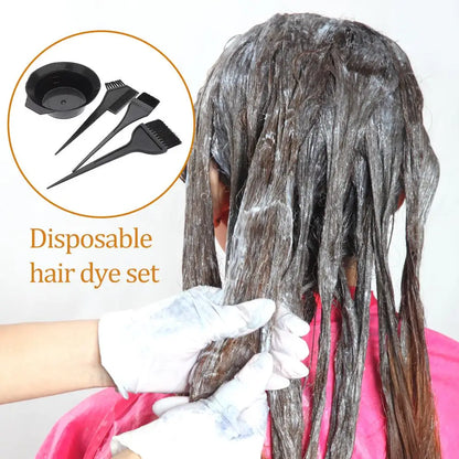 4Pcs Home Salon Hair Dyeing Brush Set Hair Dyeing Cream Bowl Coloring Brush Comb Kits Hair Tint Applicator Barber Styling Tool