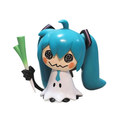 In Stock Anime Hatsune Miku Q Pikachu Model Figure Green Onion Pvc Action Figures Collection Model Classic Toys Kids