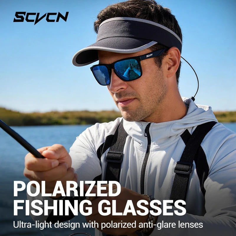 Scvcn Polarized Fishing Glasses UV400 Protect Eyes from Sunlight Anti-glare Lenses Professional Outdoor Driving Sunglasses