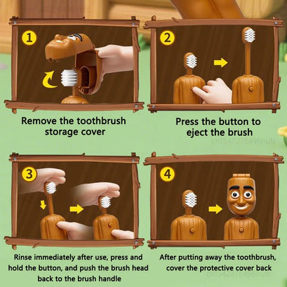 Brainrot Tung Sahur Kids Toothbrush Cartoon Funny Tun Tung Sahur Figures Teeth Brush Protable Travel Toothbrush for Children