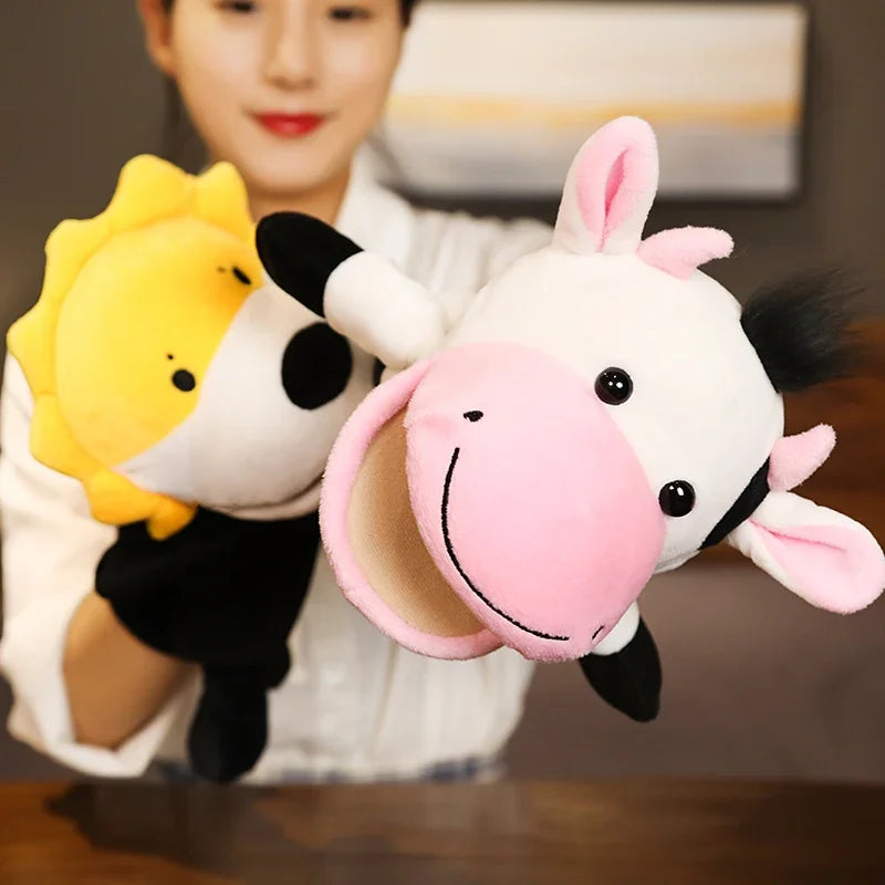 Stuffed Plush Animals Toys Hand Finger Puppet Kawaii Dolls Educational Baby Toys Learning & Education Monkey Tiger Children Gift