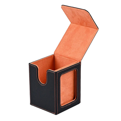 Card deck box with display window, Hold 120 + Single sleeved cards,Magnetic closure, Suitable for CCG Cards, Magic Game Cards