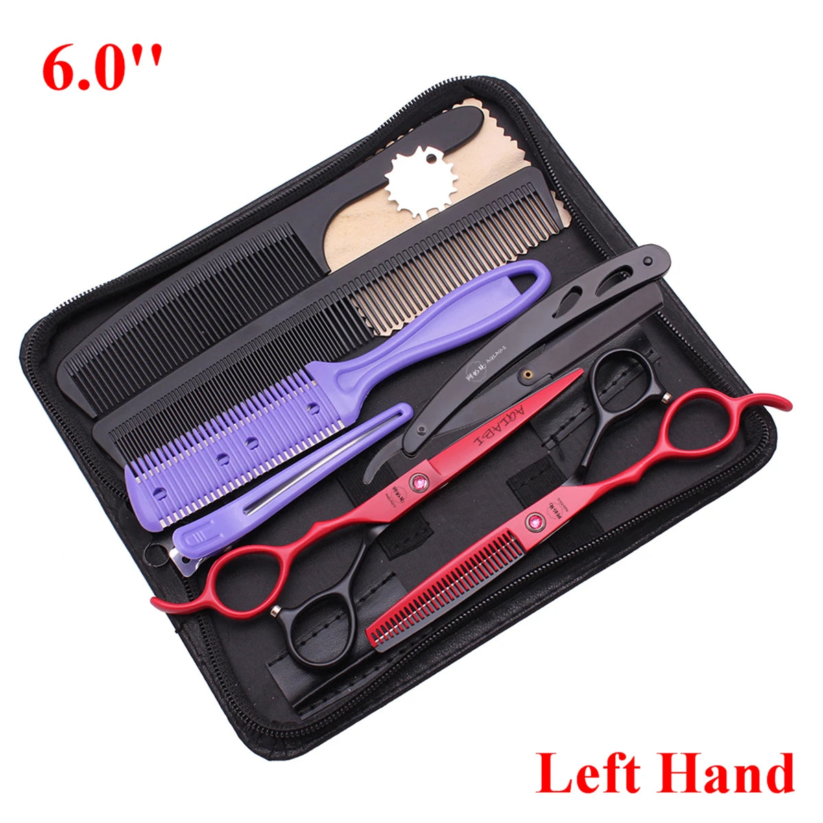 6.0'' Left Hand Professional Hairdressing Hair Scissors Cutting Shears Thinning Salon Barber Home Japan Steel Dropshipping A8001