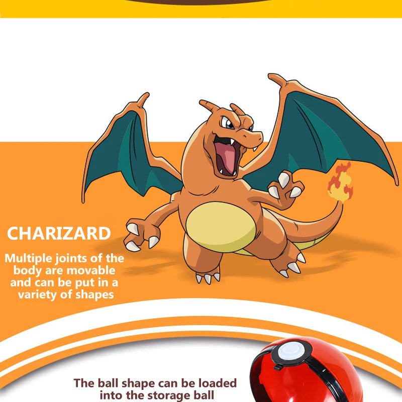 High Quality Pokemon Ball Deformation Toy Pikachu Mewtwo Gyarados Pocket Monster Pokeball Pokemon Action Figure Children Toy Gif