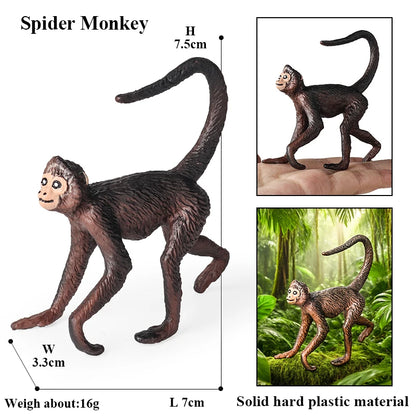 Oenux Simulation Wild Animal Chimpanzee Orangutan Gorilla Tree Sloth Monkey Model Action Figures Garden Miniature Decoration Toy