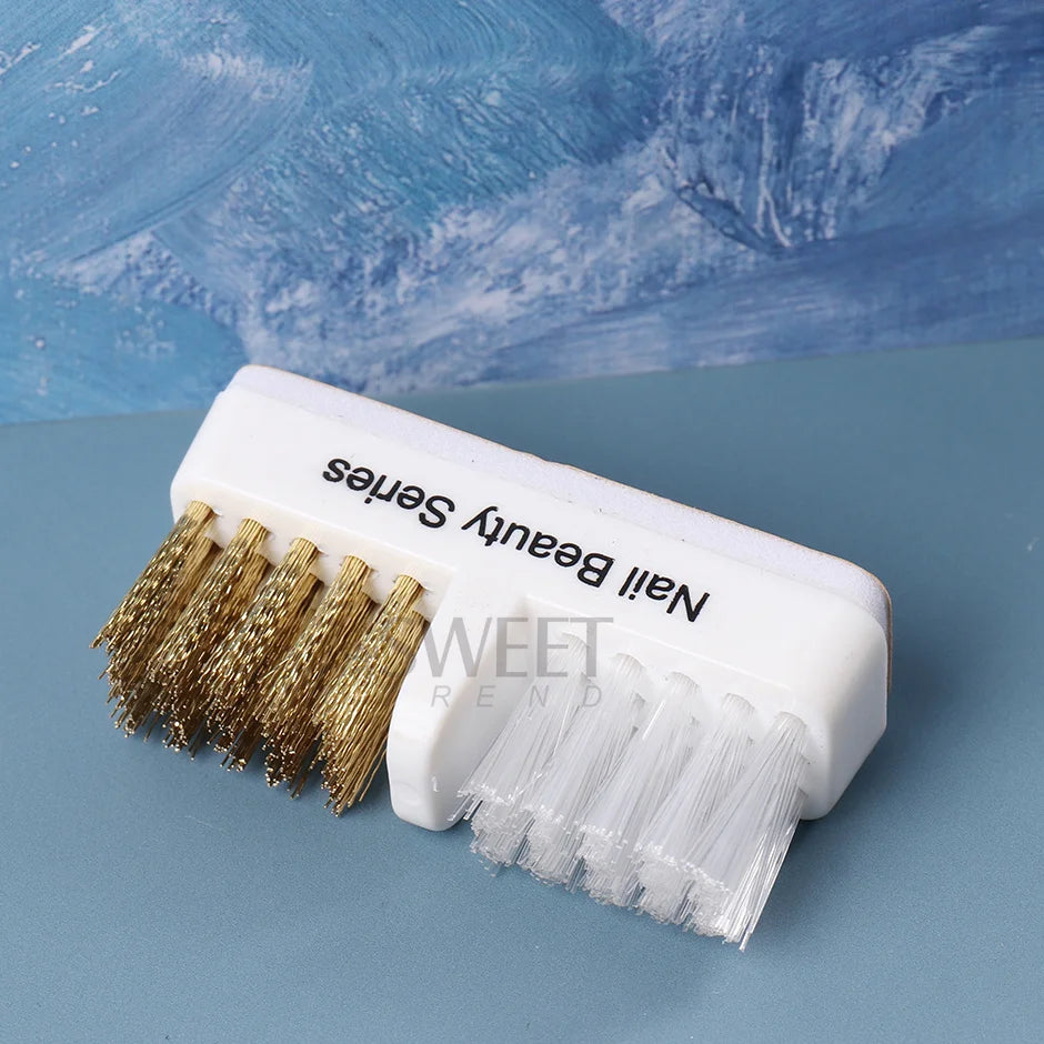 1pc Electric Nail Grinding Head Cleaning Brush Portable Manicure Drills Bits Cleanser Dual Copper Wire Brush Clean Tool Supplies