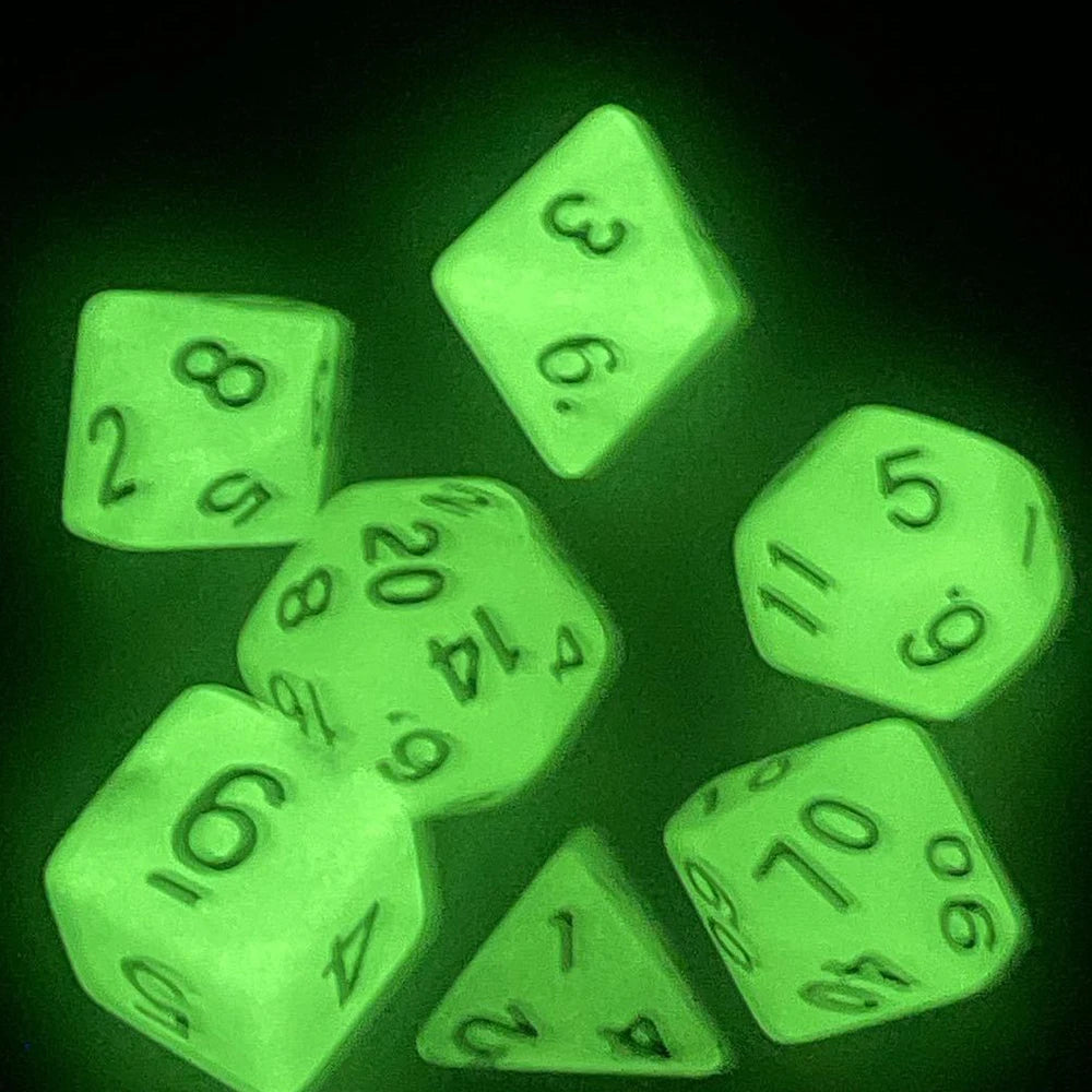 DND Glow-in-the-dark Dice Polyhedral Number Dice D+D Dice Set For Dungeon and Dragon Pathfinder Role Playing Game(RPG)/MTG Game