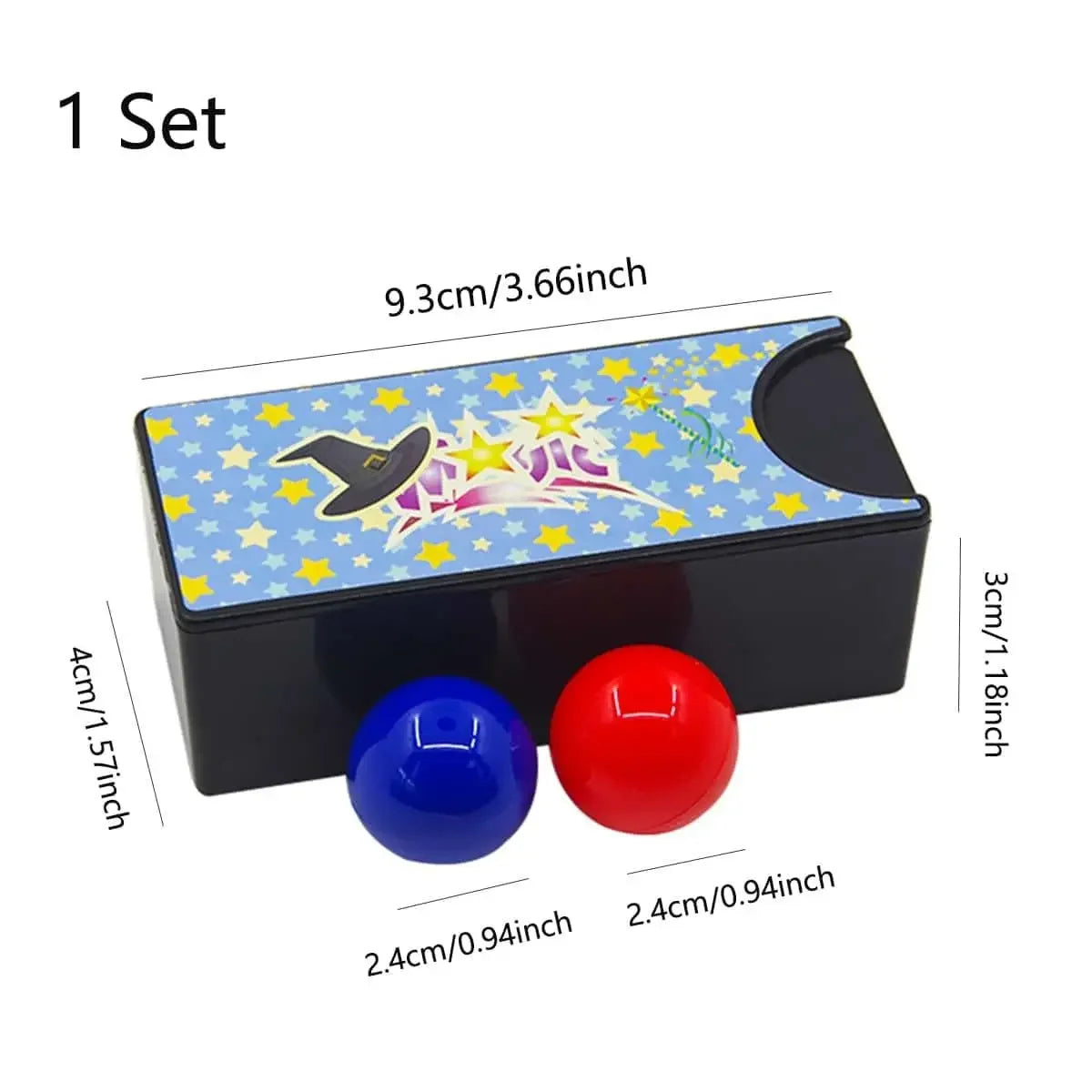 3pcs New Funny Gadgets Kids Toys Changeable Magic Box Turning the Red into the Blue Ball Props Tricks Classic