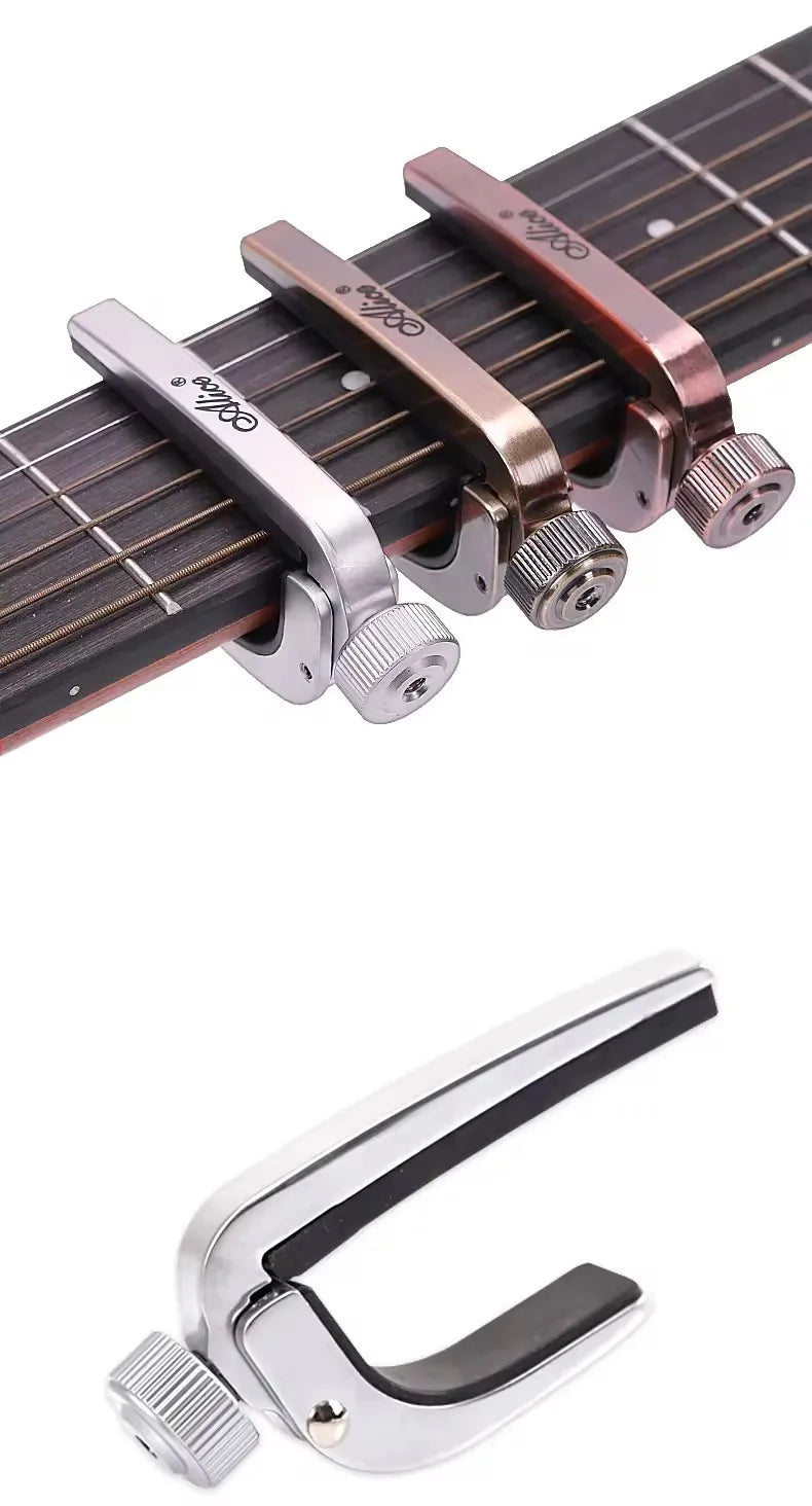 Alice Guitar Capo Adjustable Roller Metal Perfect Quick Change Tune for Electric Acoustic Guitar, Bass, Violin, and Ukulele