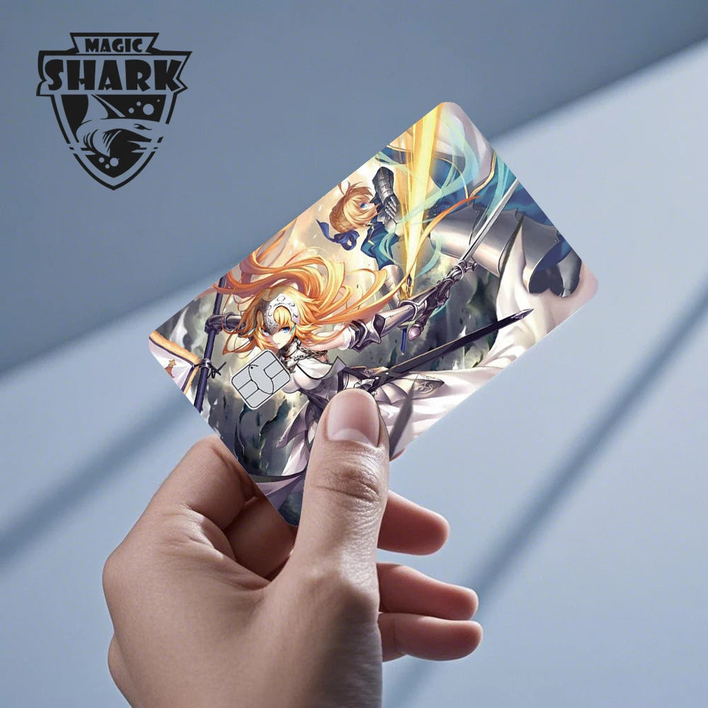 Magic Shark Cartoon Rabbit Warrior Flower Anime Chocolate PVC Sticker Film Skin Cover for Debit Credit Card