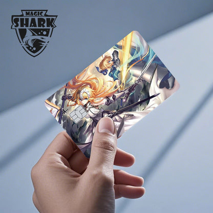 Magic Shark Cartoon Rabbit Warrior Flower Anime Chocolate PVC Sticker Film Skin Cover for Debit Credit Card