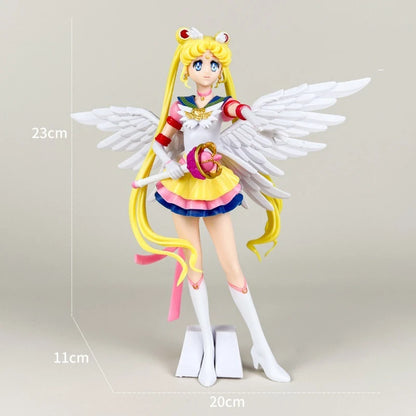 Funny Joy Anime Figures Female Warrior Moon Hare Doll Charm Angel Sailor  Hare Kawaii  PVC Model Cake Decoration Gift For Girls