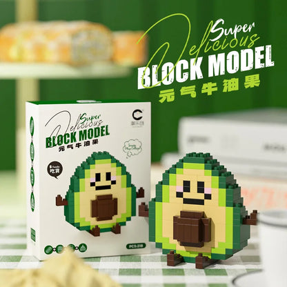 CLC Diamond Particle Casual Splicing Fruit French Fries Burger Block Toys Happy Food and Play Series Toys for Children Gifts