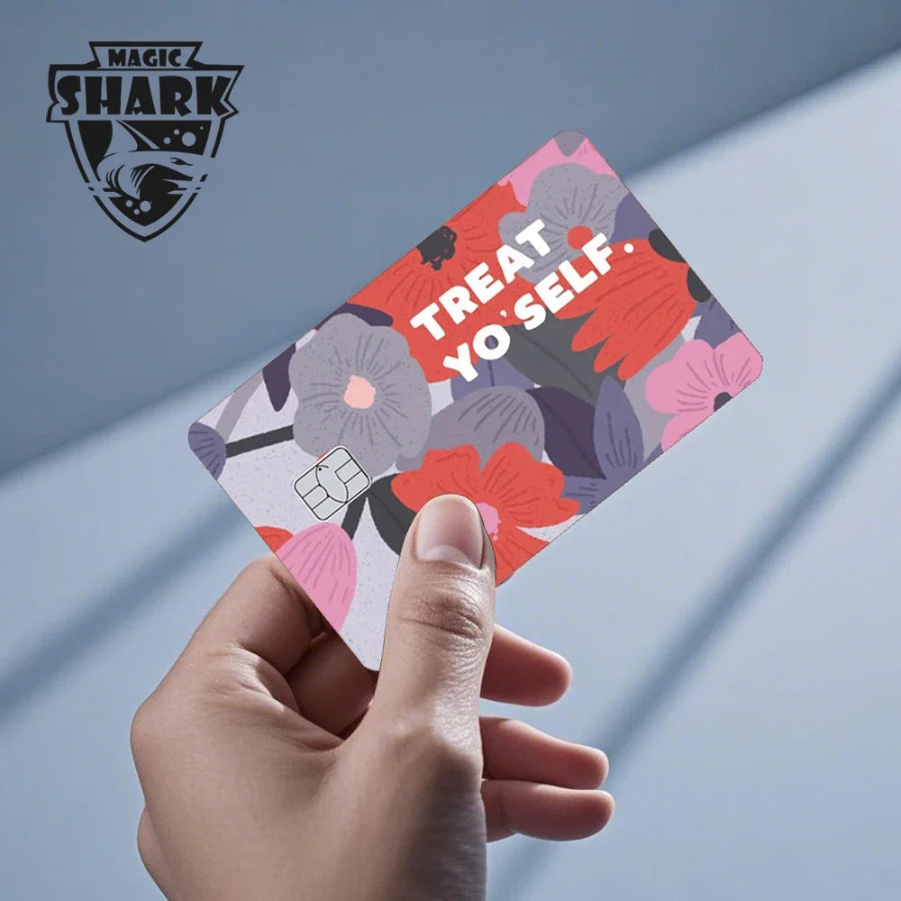 Magic Shark Dog Meme Hunter Snake Stonks 3M Matte PVC Front Sticker Film Cover Skin for Bank Debit Credit Card