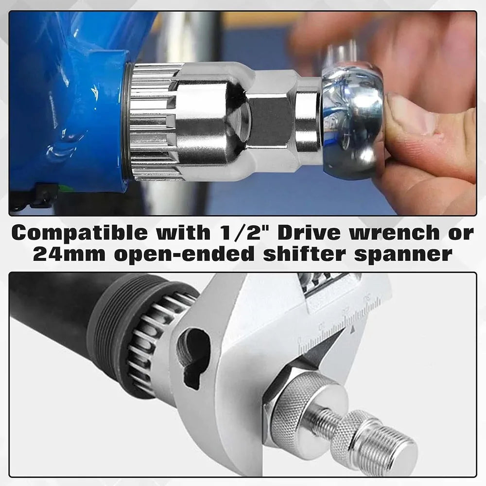 Bicycle Bottom Bracket Remover, Bike Bottom Bracket Tool with Anti‑Drop Device Crank Puller Remover 20 Teeth Anti-Slip Tool