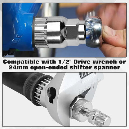 Bicycle Bottom Bracket Remover, Bike Bottom Bracket Tool with Anti‑Drop Device Crank Puller Remover 20 Teeth Anti-Slip Tool