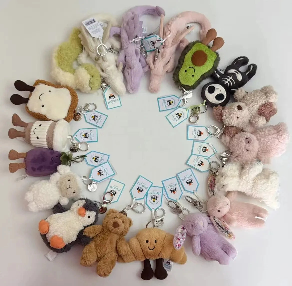 JC Cotton Candy plush keychains, Cherry key plush keychains, Rabbit plush keychains, Flying Dragon plush keychains, Aas  gifts