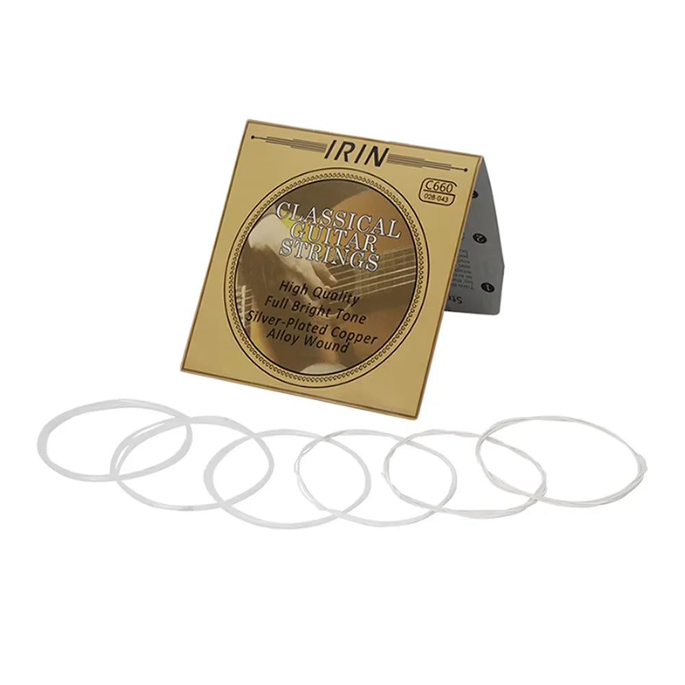 6 Pcs Strings Classical Guitar Strings Black Clear Nylon Guitarra Strings Sliver Plated Copper Wound String Guitar Accessories