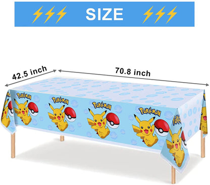 Decoration Pokemon Birthday Party Hats Pikachu Disposable Tableware Tablecloth Cup Plate Napkin Baby Shower Party Favors Pokemon