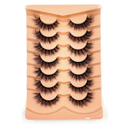 New 7 pairs of thick, 3D simulation mink fur fake eyelashesshort, dramatic fake eyelashes  wholesale full line fake eyelash make