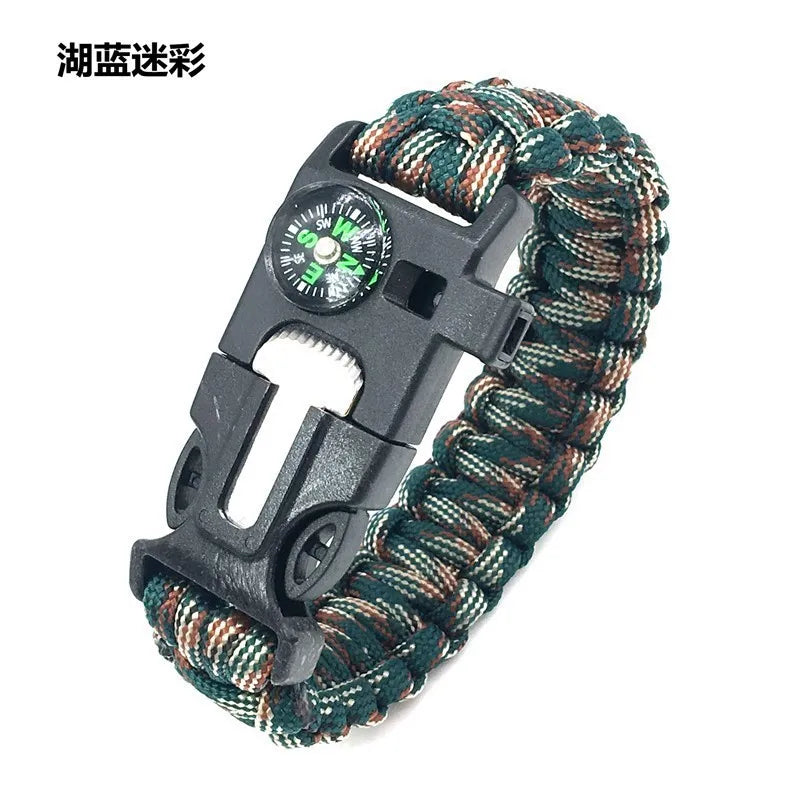 Five In One Compass Bracelet With Flint Seven Core Paracord Bracelet Inginiter Outdoor Survival Hiking Camping Tools