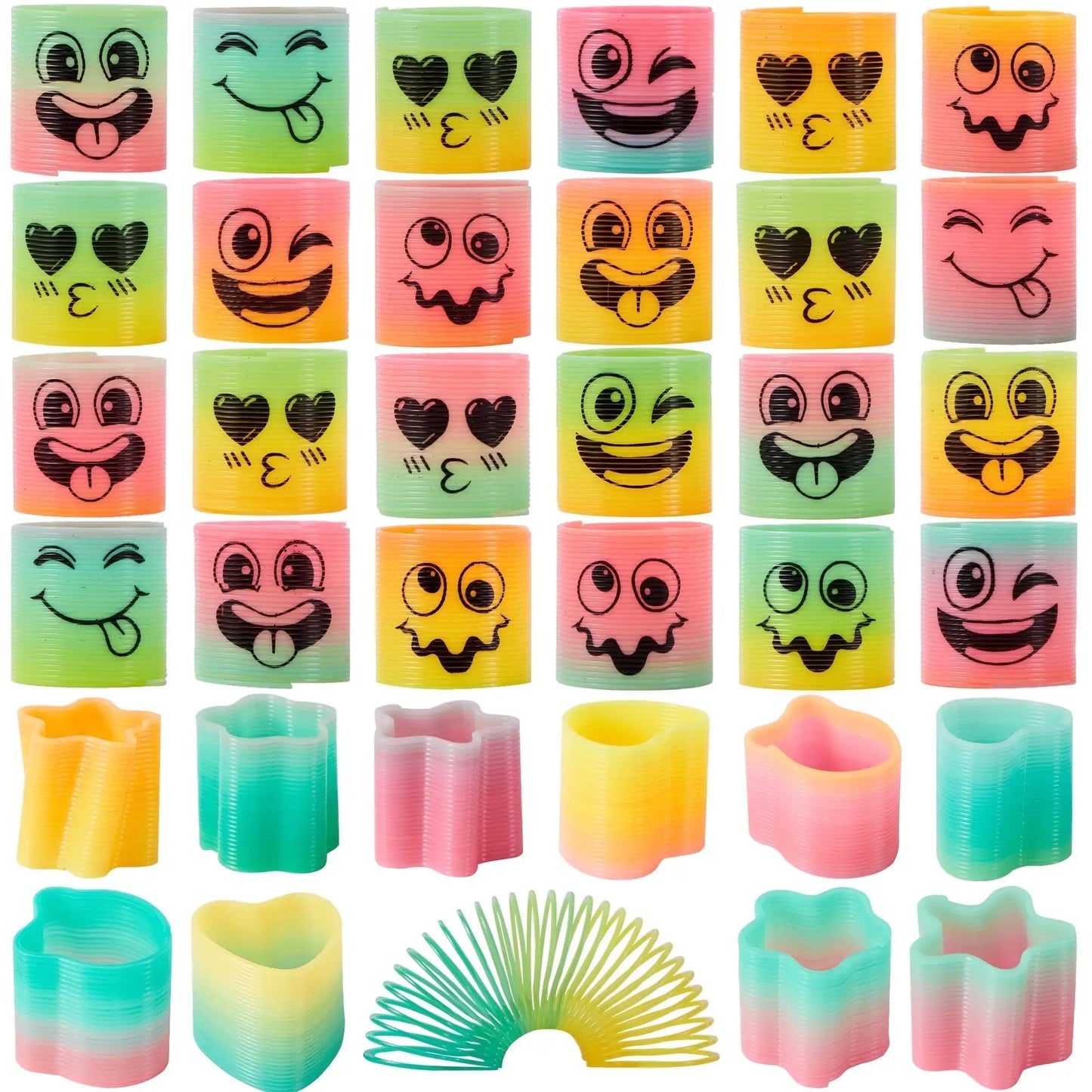 Joyfy 30 Pcs Mini Spring Toys Party Favors Plastic Coil Rainbow Fidget Toy for Birthday Goodie Bag Stuffers Pinata Fillers