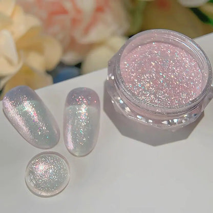Pearl Effect Nail Powders Mirror Aurora Chrome Mermaid Nails Art Powder Rainbow AB Magic Mirror Pearl Shell Powder Supplies