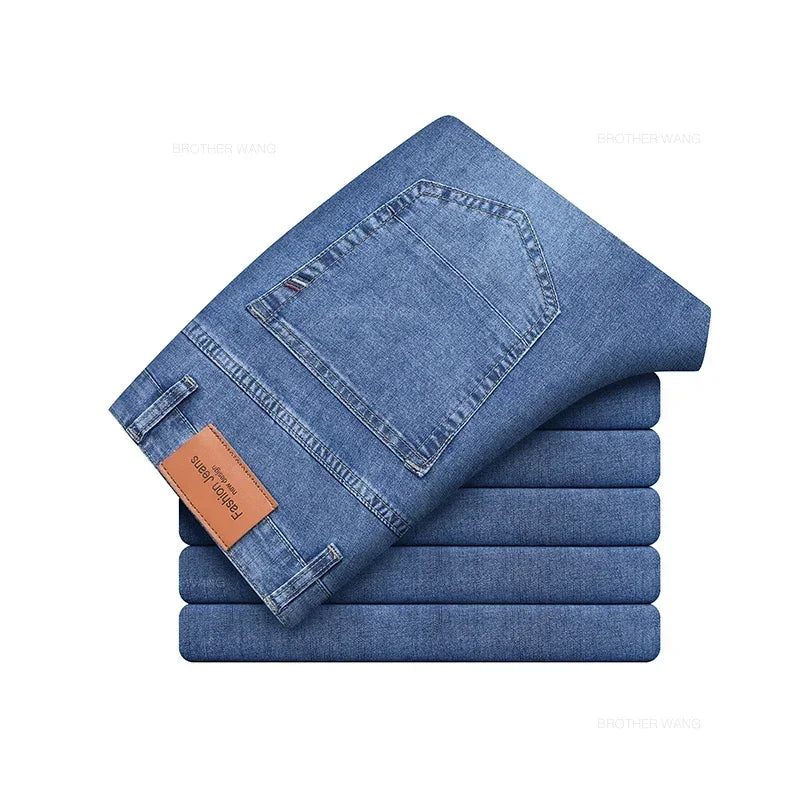 Men's Lightweight High-Waist Stretch Jeans
