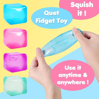 High Density Gel Ice Cube Toy Square Decompression Vent Squishy Stress Ball Squeeze Toys Stress Relief Sensory Toy Squeeze Toys