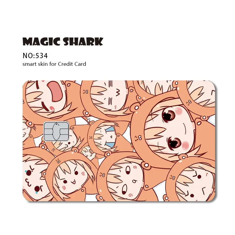 Magic Shark Cartoon Rabbit Warrior Flower Anime Chocolate PVC Sticker Film Skin Cover for Debit Credit Card