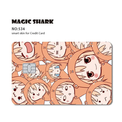 Magic Shark Cartoon Rabbit Warrior Flower Anime Chocolate PVC Sticker Film Skin Cover for Debit Credit Card