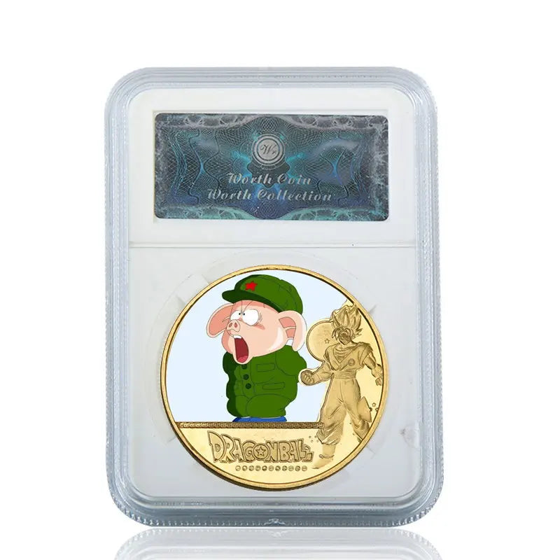 Dragon Ball Gold Plated Gold Coin Son Goku Vegeta Commemorative Coins Children Classic Anime Peripherals Collection Toy Souvenir