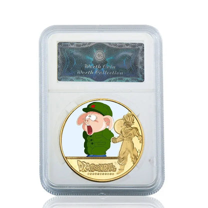 Dragon Ball Gold Plated Gold Coin Son Goku Vegeta Commemorative Coins Children Classic Anime Peripherals Collection Toy Souvenir