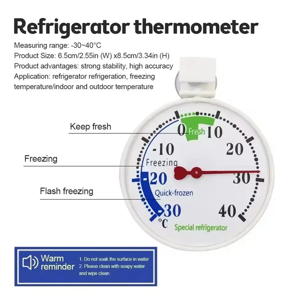 Refrigerator Freezer Thermometer Fridge Refrigeration Temperature Gauge Home Use Kitchen Accessory Tools with Suction Cup